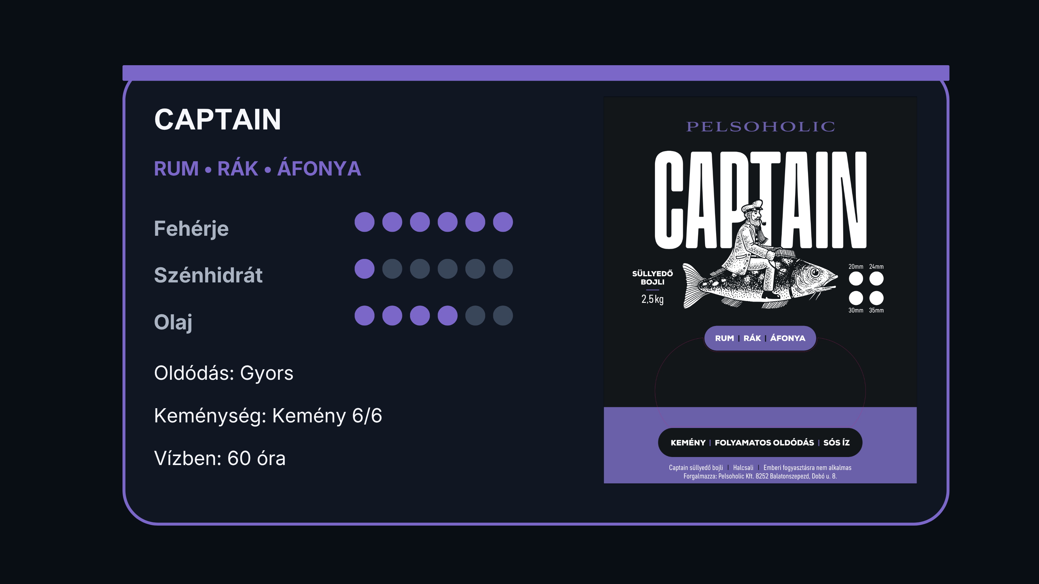 CAPTAIN Süllyedő bojli 30 mm 2,5 kg